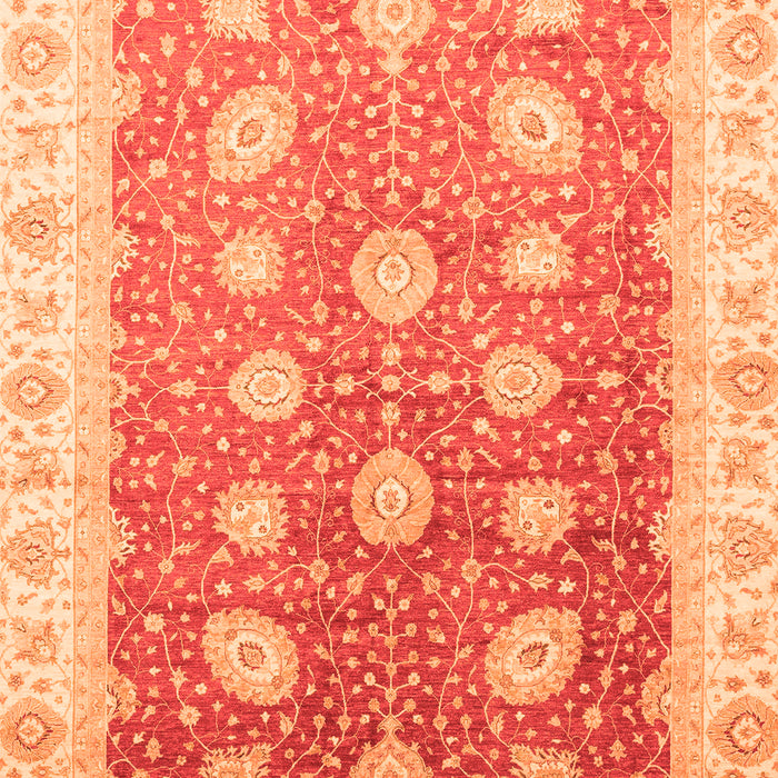 Machine Washable Oriental Orange Traditional Area Rugs, wshabs3649org