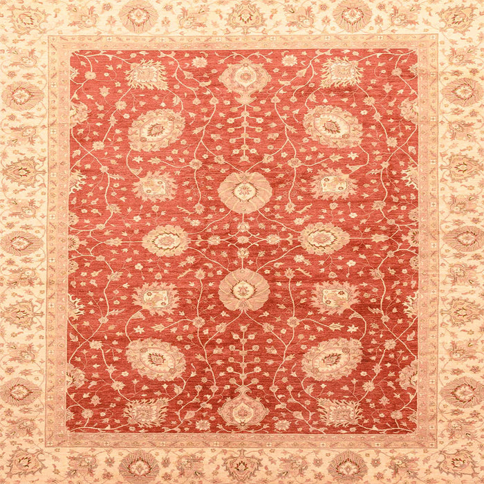 Square Machine Washable Abstract Orange Red Rug, wshabs3649