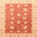 Square Machine Washable Abstract Orange Red Rug, wshabs3649