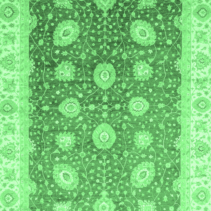 Machine Washable Oriental Emerald Green Traditional Area Rugs, wshabs3649emgrn