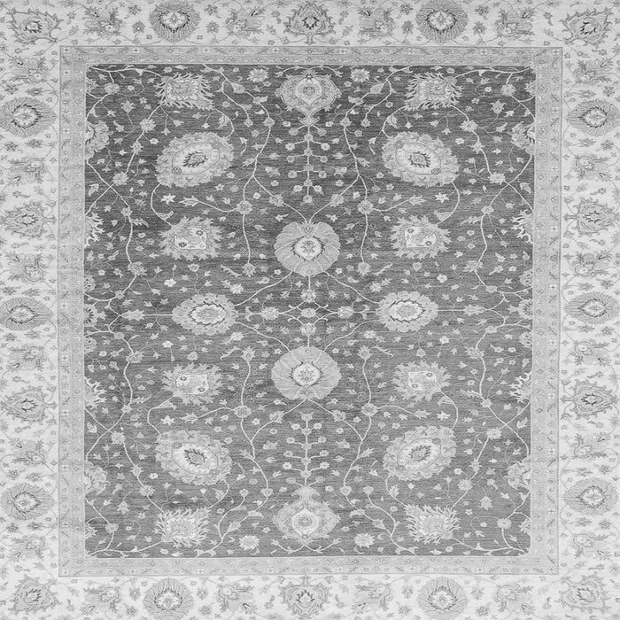 Square Machine Washable Oriental Gray Traditional Rug, wshabs3649gry