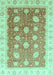 Machine Washable Oriental Turquoise Traditional Area Rugs, wshabs3649turq