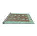 Sideview of Machine Washable Oriental Light Blue Traditional Rug, wshabs3649lblu