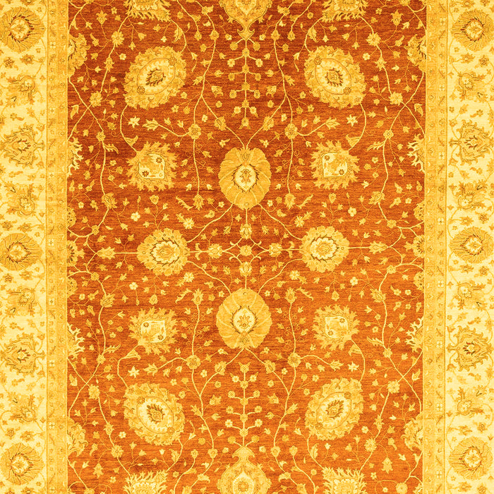 Machine Washable Oriental Yellow Traditional Rug, wshabs3649yw