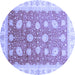 Round Oriental Blue Traditional Rug, abs3649blu