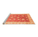 Sideview of Machine Washable Oriental Orange Traditional Area Rugs, wshabs3649org