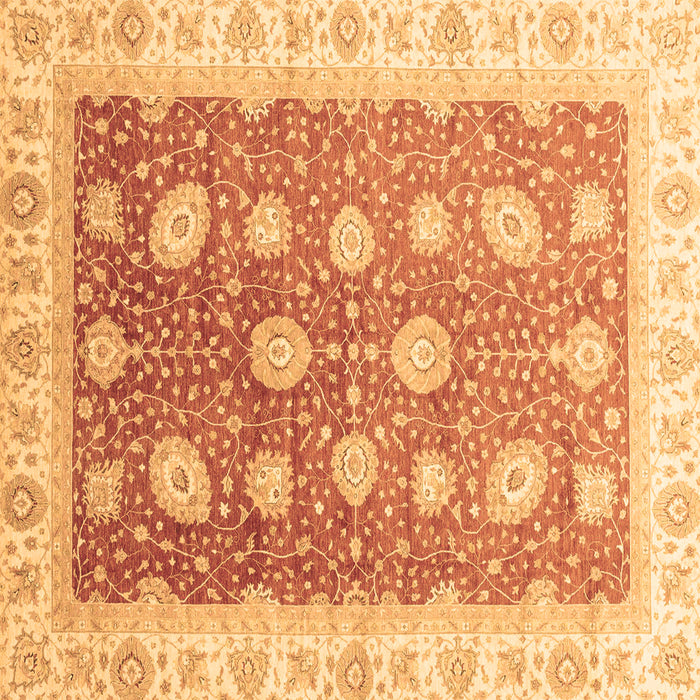 Square Machine Washable Oriental Brown Traditional Rug, wshabs3649brn