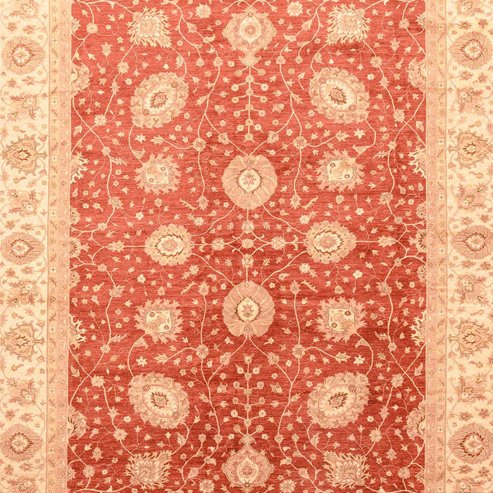 Machine Washable Abstract Orange Red Rug, wshabs3649