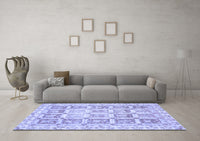 Machine Washable Abstract Blue Modern Rug, wshabs364blu