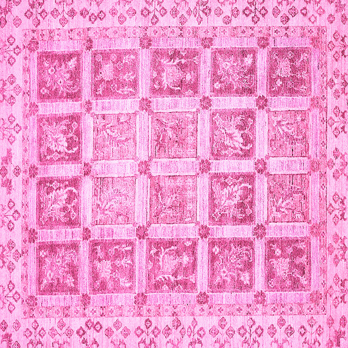 Square Machine Washable Abstract Pink Modern Rug, wshabs364pnk