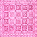 Square Machine Washable Abstract Pink Modern Rug, wshabs364pnk