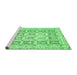 Sideview of Machine Washable Abstract Emerald Green Modern Area Rugs, wshabs364emgrn