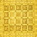 Square Machine Washable Abstract Yellow Modern Rug, wshabs364yw