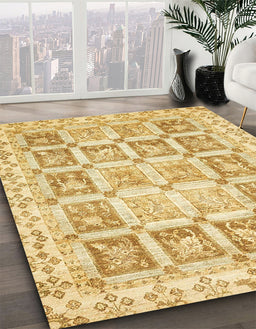 Abstract Yellow Modern Rug in Family Room, abs364