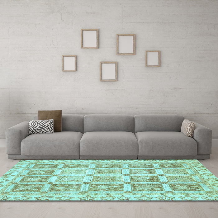 Machine Washable Abstract Light Blue Modern Rug in a Living Room, wshabs364lblu