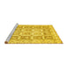 Sideview of Machine Washable Abstract Yellow Modern Rug, wshabs364yw