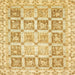 Square Machine Washable Abstract Yellow Rug, wshabs364