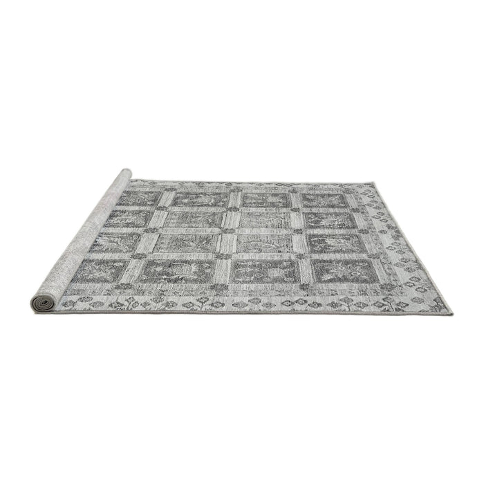 Sideview of Machine Washable Abstract Gray Modern Rug, wshabs364gry