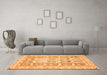 Machine Washable Abstract Orange Modern Area Rugs in a Living Room, wshabs364org