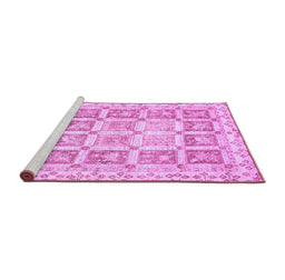 Sideview of Machine Washable Abstract Purple Modern Area Rugs, wshabs364pur