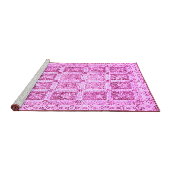 Sideview of Machine Washable Abstract Purple Modern Area Rugs, wshabs364pur