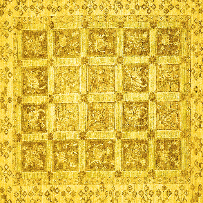 Square Abstract Yellow Modern Rug, abs364yw
