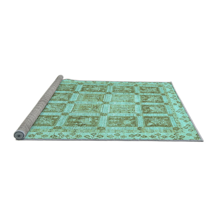 Sideview of Machine Washable Abstract Light Blue Modern Rug, wshabs364lblu