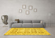 Machine Washable Abstract Yellow Modern Rug in a Living Room, wshabs364yw