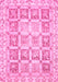 Machine Washable Abstract Pink Modern Rug, wshabs364pnk