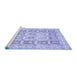 Sideview of Machine Washable Abstract Blue Modern Rug, wshabs364blu