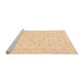 Sideview of Machine Washable Abstract Brown Gold Rug, wshabs3650