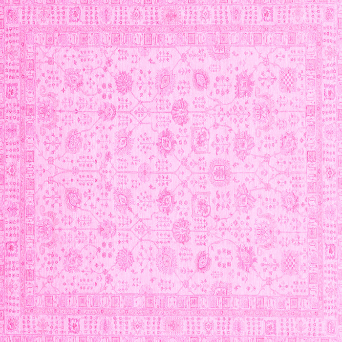 Square Machine Washable Oriental Pink Traditional Rug, wshabs3650pnk