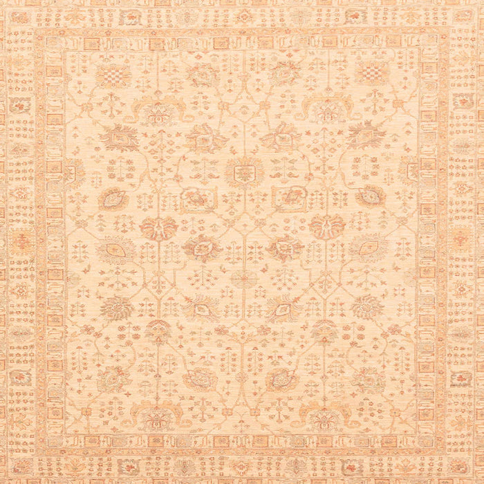 Square Abstract Brown Gold Oriental Rug, abs3650