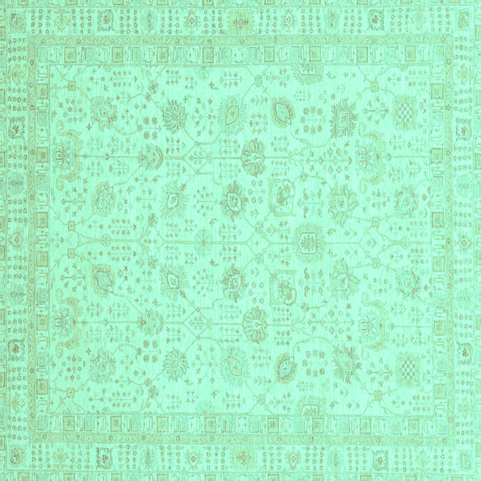 Square Oriental Turquoise Traditional Rug, abs3650turq