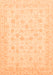 Machine Washable Oriental Orange Traditional Area Rugs, wshabs3650org