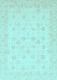 Oriental Light Blue Traditional Rug, abs3650lblu