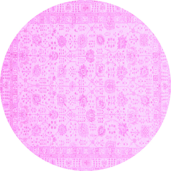 Round Machine Washable Oriental Purple Traditional Area Rugs, wshabs3650pur