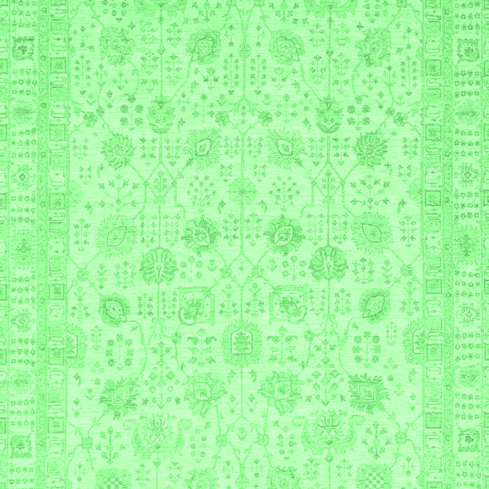 Machine Washable Oriental Emerald Green Traditional Area Rugs, wshabs3650emgrn