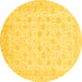 Round Oriental Yellow Traditional Rug, abs3650yw