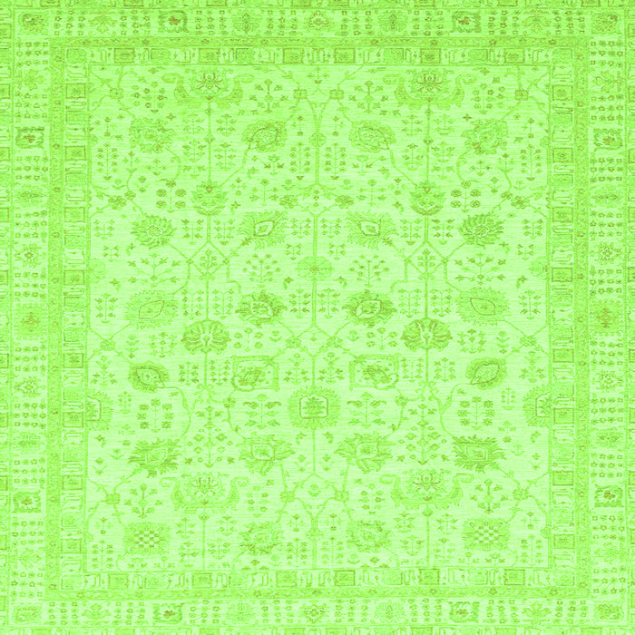 Square Oriental Green Traditional Rug, abs3650grn