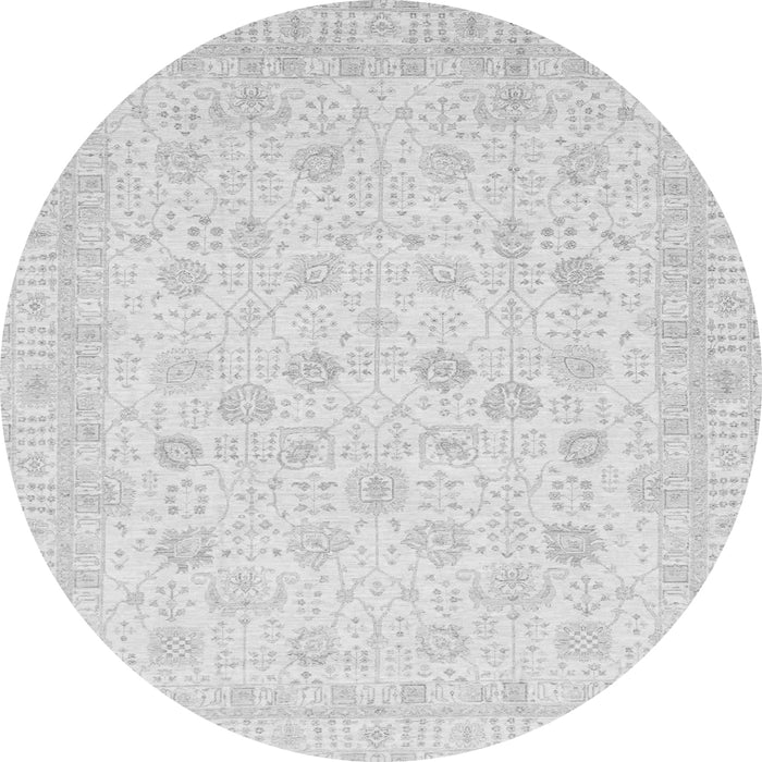 Round Oriental Gray Traditional Rug, abs3650gry