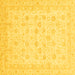 Square Oriental Yellow Traditional Rug, abs3650yw