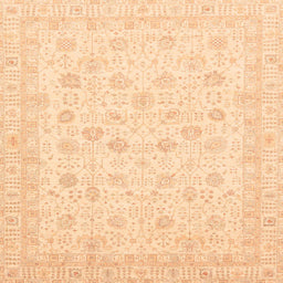 Square Machine Washable Abstract Brown Gold Rug, wshabs3650