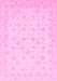 Machine Washable Oriental Pink Traditional Rug, wshabs3650pnk