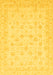 Machine Washable Oriental Yellow Traditional Rug, wshabs3650yw