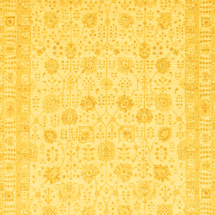 Machine Washable Oriental Yellow Traditional Rug, wshabs3650yw