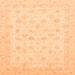 Square Machine Washable Oriental Orange Traditional Area Rugs, wshabs3650org