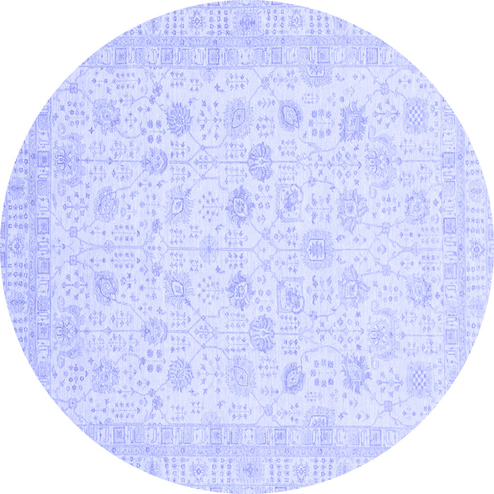 Round Oriental Blue Traditional Rug, abs3650blu