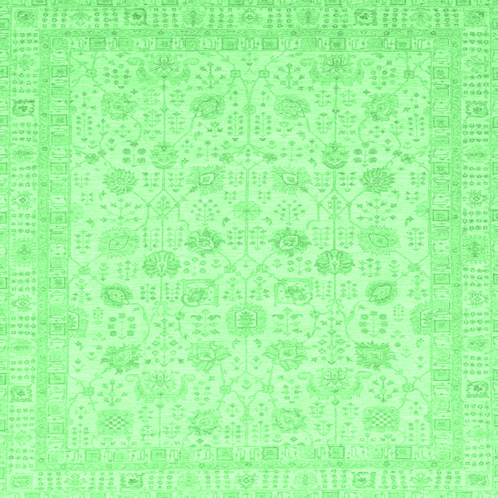 Square Oriental Emerald Green Traditional Rug, abs3650emgrn