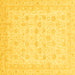 Square Machine Washable Oriental Yellow Traditional Rug, wshabs3650yw